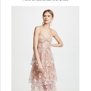 Self Portrait Floral Embellished Midi Dress